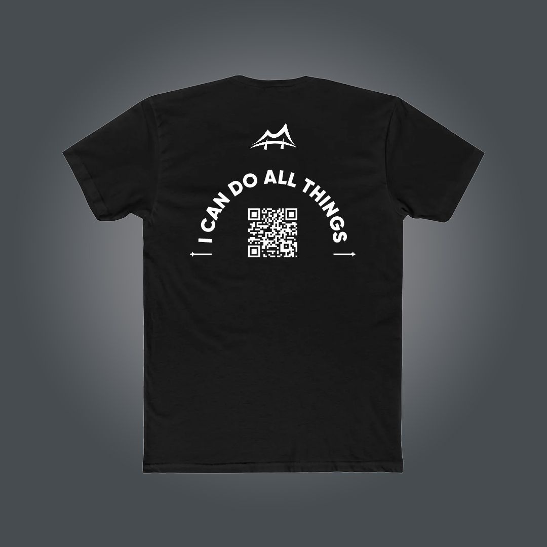 I Can Do All Things Black Updatable QR Code T-Shirt