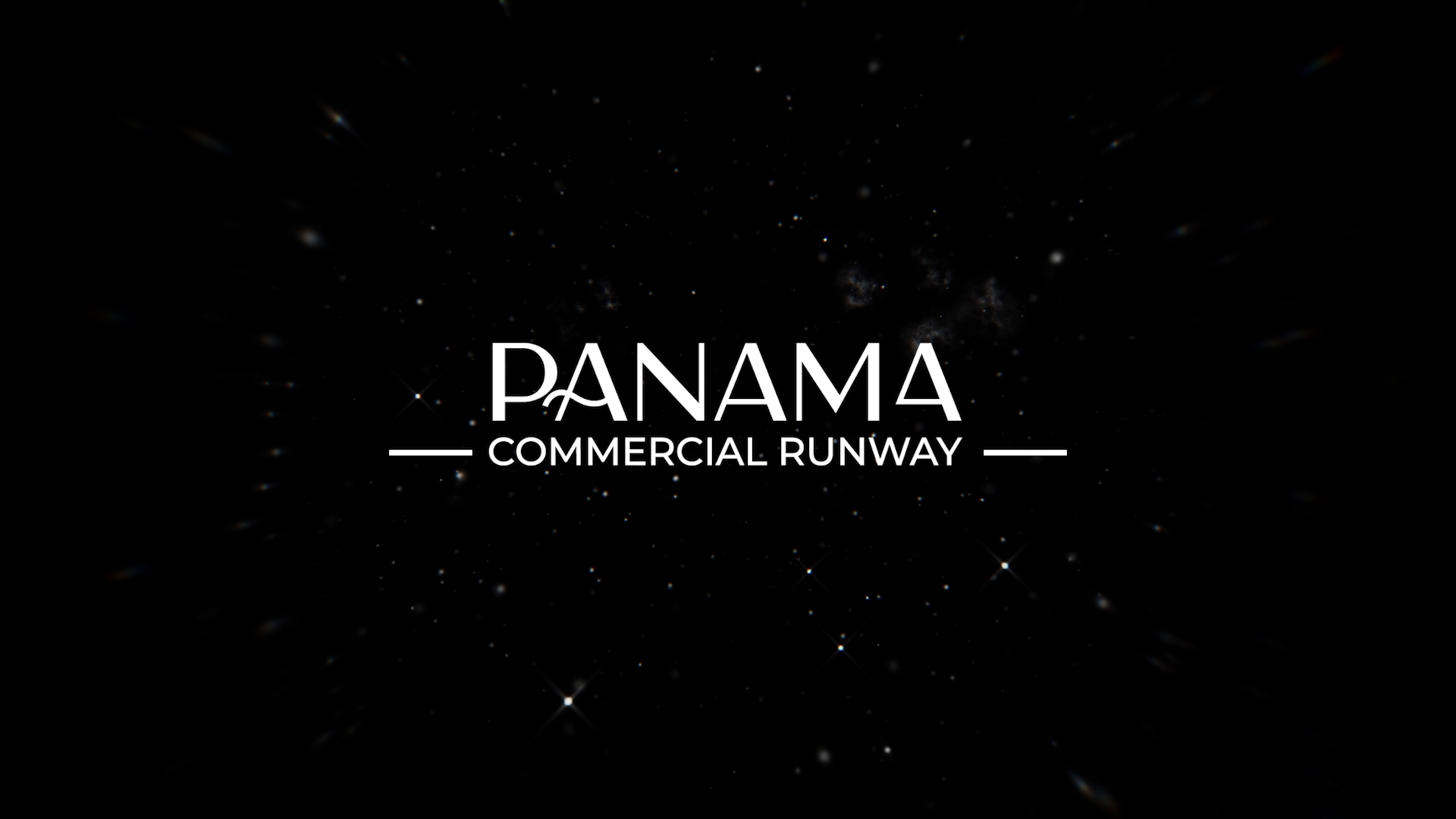 El logotipo de la pista comercial de Panamá está sobre un fondo negro.
