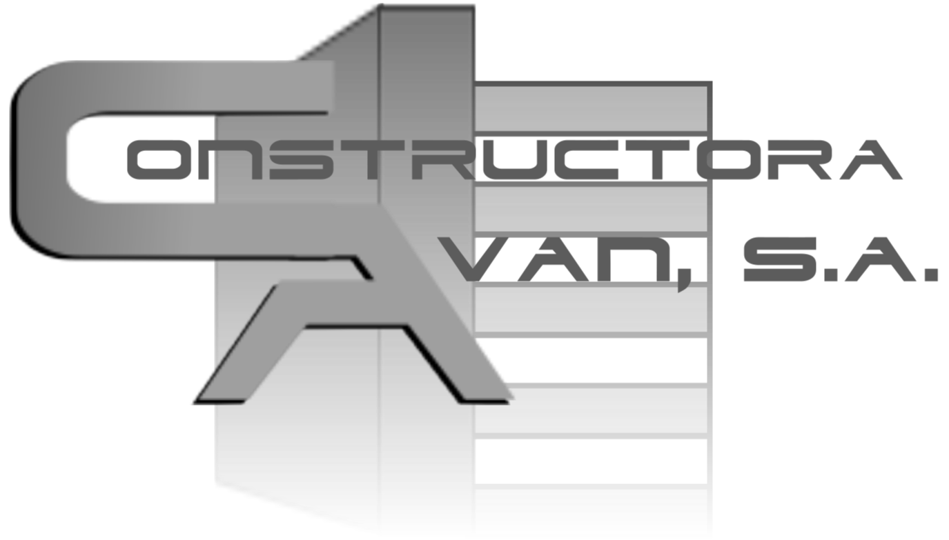 Un logotipo en blanco y negro para constructora van sa