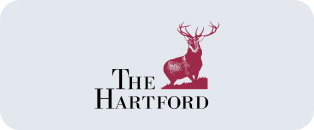 A logo for the hartford with a deer on it