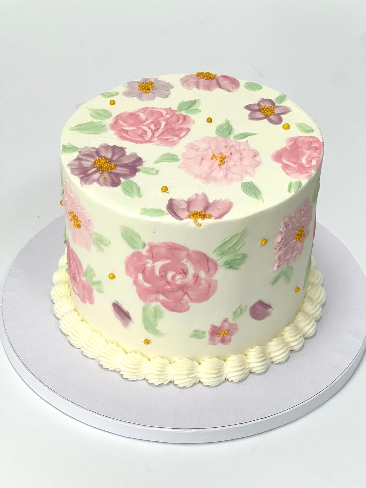 Torta glassata bianca, con la scritta