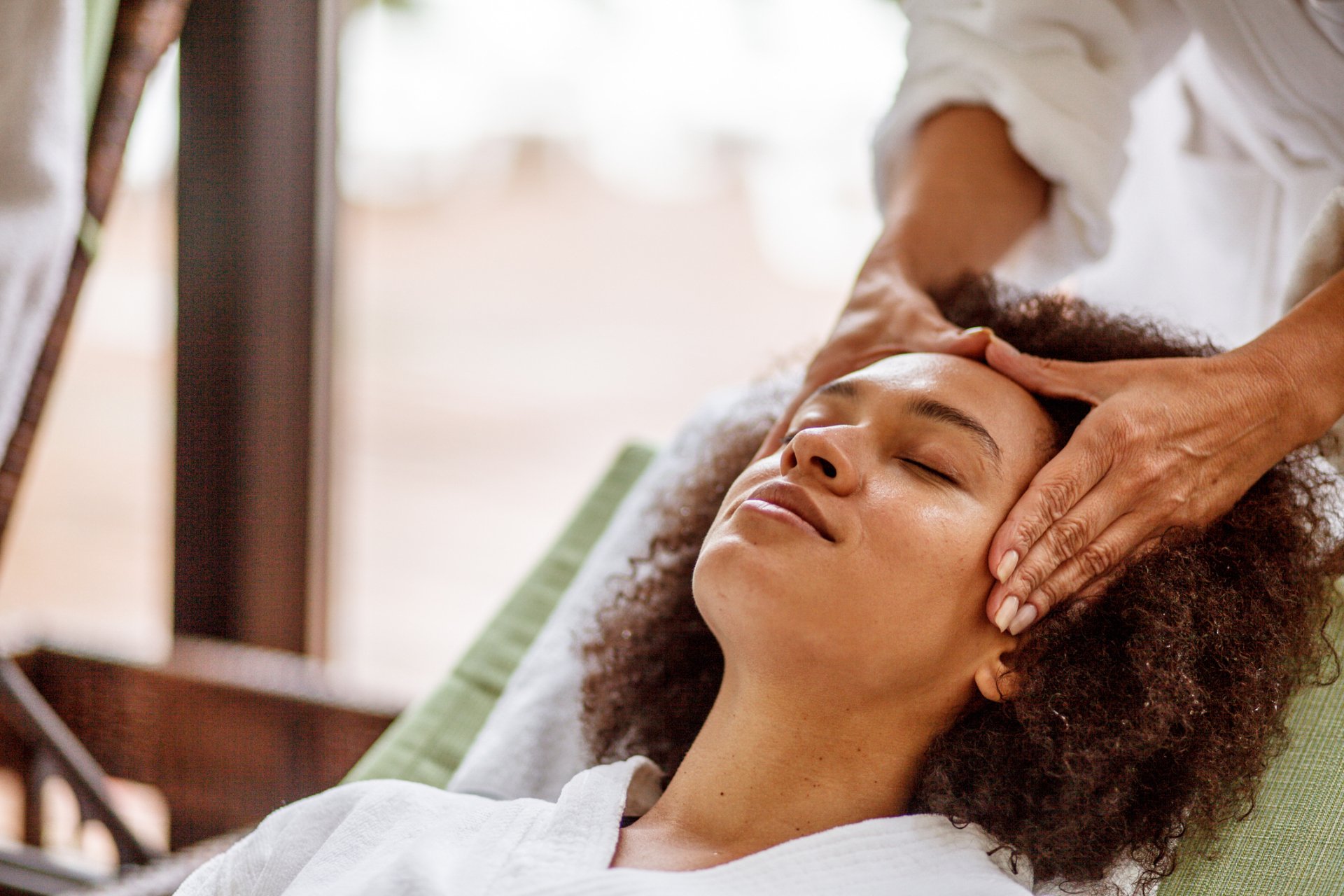 Massage therapist at work
