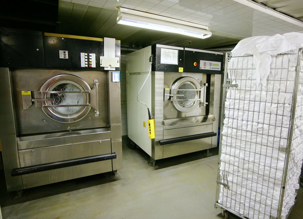 Two Large Industrial Washing Machines — Flynns Beach Service Laundry in Lake Cathie, NSW