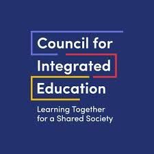 Visit NICIE Website Text within colored rectangles, blue background, tagline: Learning Together for a Shared Society.
