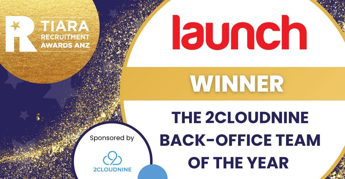 Tiara Recruitment Awards ANZ winner logo. Launch logo and text