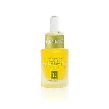 Eminence facial recovery oil is a facial recovery oil with a dropper.