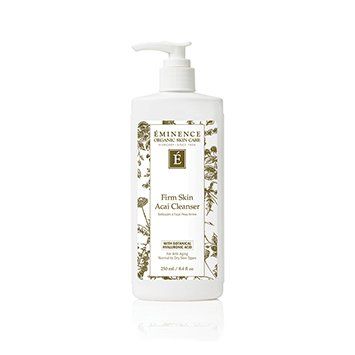 A bottle of eminence firm skin acid cleanser on a white background.