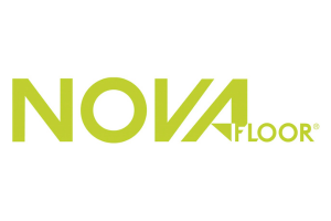 NOVA FLOOR logo in lime green on a white background