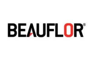 BEAUFLOR logo in black and red text on a white background