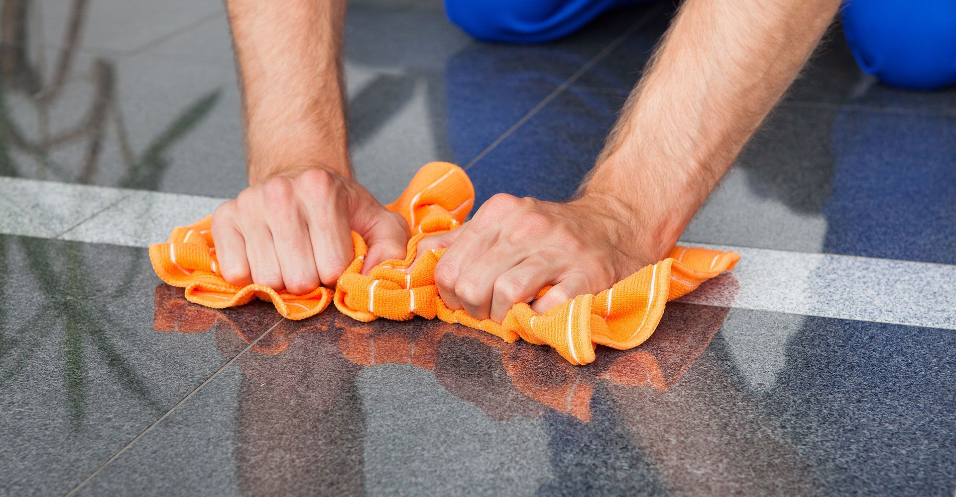 Wiping the Floor Tiles