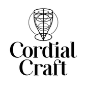 A black and white logo for a company called Cordial Craft.