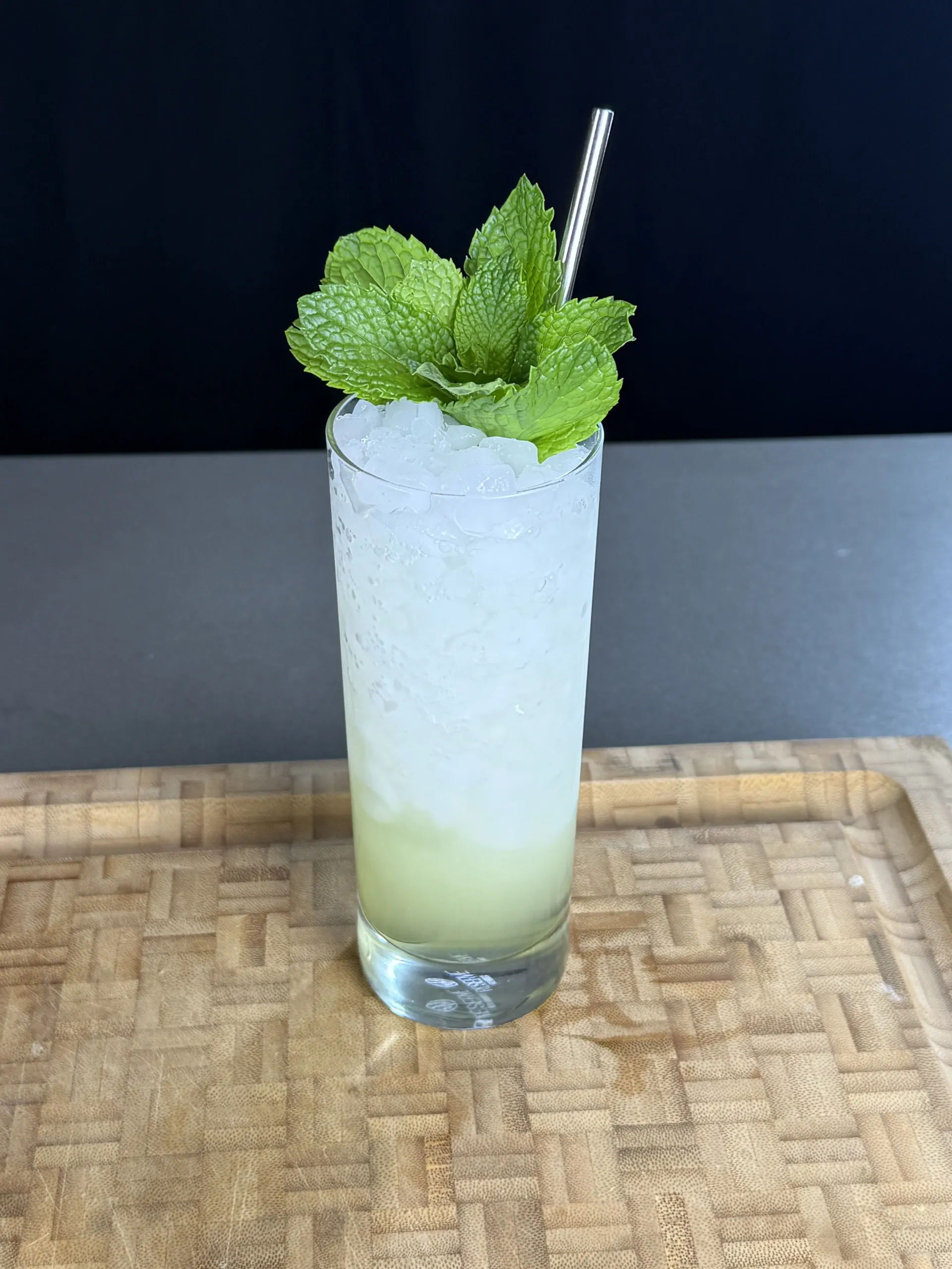 Skinny Mojito made with rum, mint, soda water, and Cordial Craft