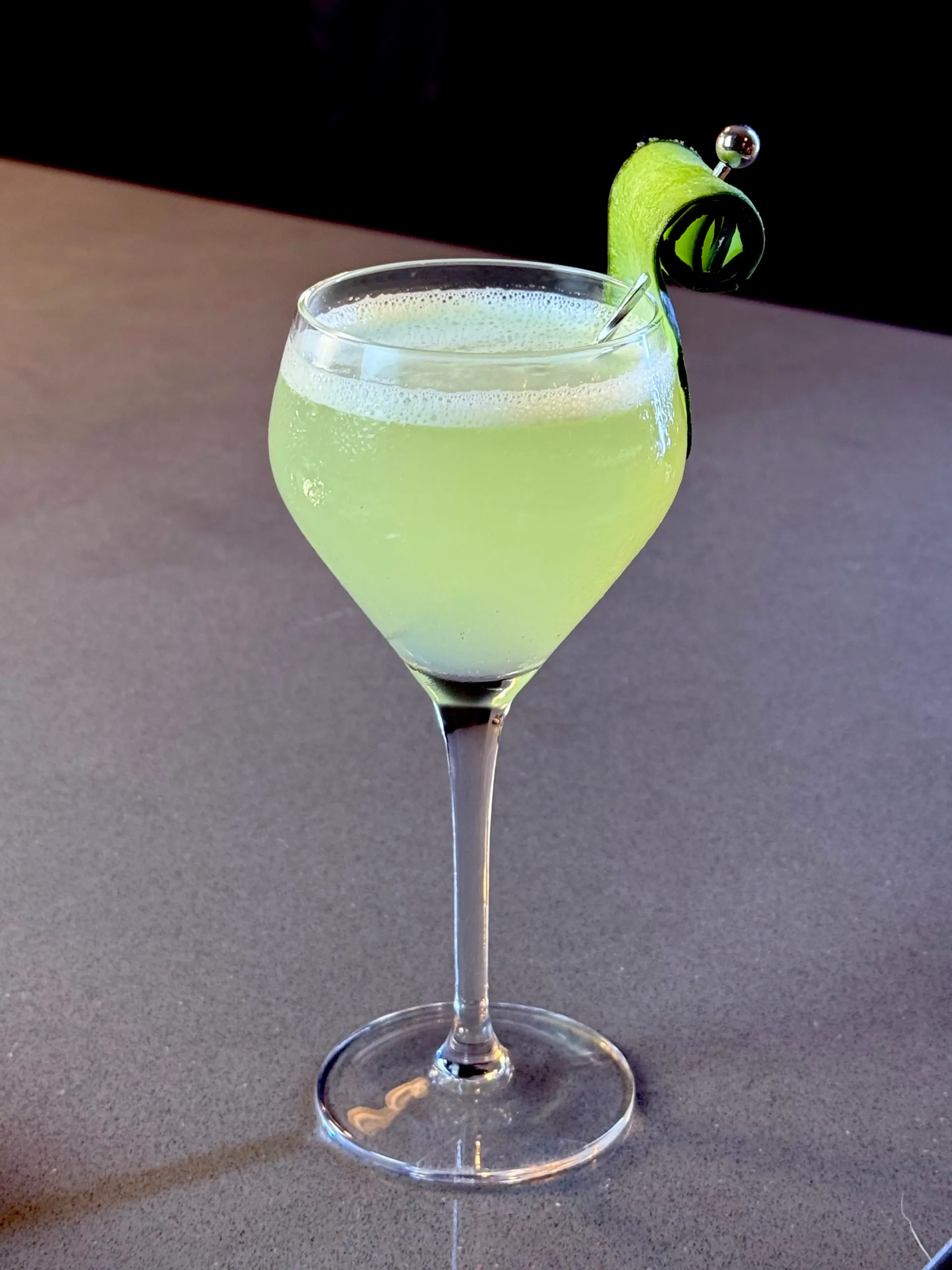 Skinny Cucumber Gimlet with gin, cucumber, and Cordial Craft