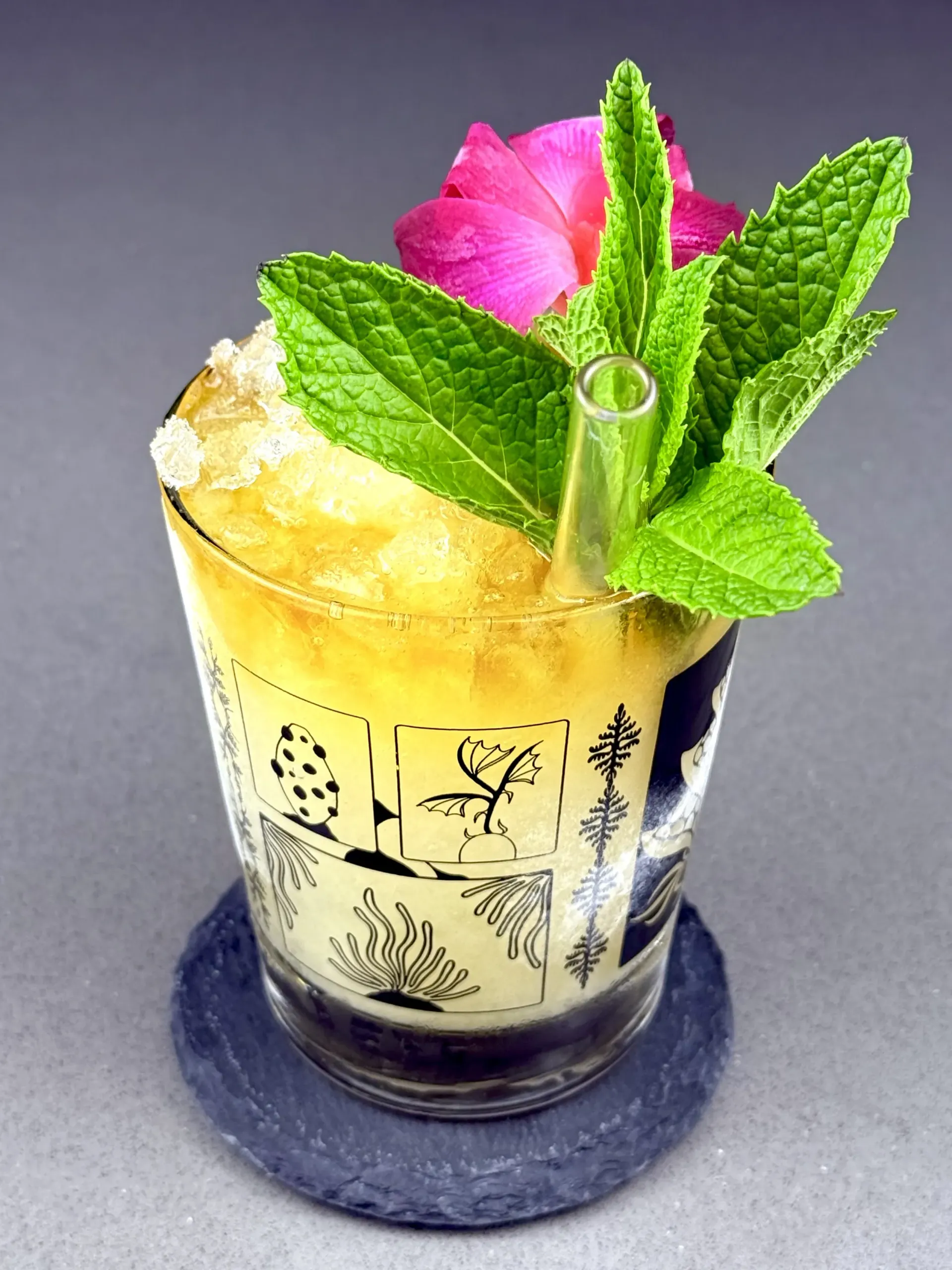 Skinny Mai Tai, a lighter Mai Tai riff built around Cordial Craft Zero-Sugar Lime Cordial, Jamaican rum, dry curaçao, almond milk, and crushed ice