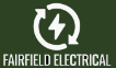 Fairfield Electrical logo with green lightning bolt and white text on dark background