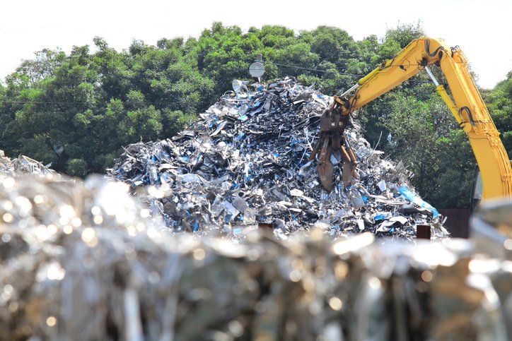 Stacked metal industrial waste