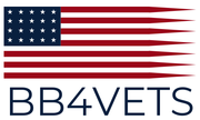 A close up of the bb4vets logo on a white background.
