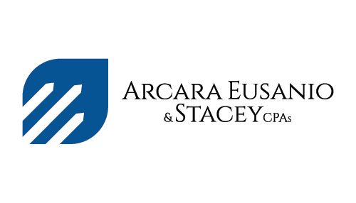 Logo for Arcara Lenda Eusanio & Stage, certified public accountants, in blue and gray.