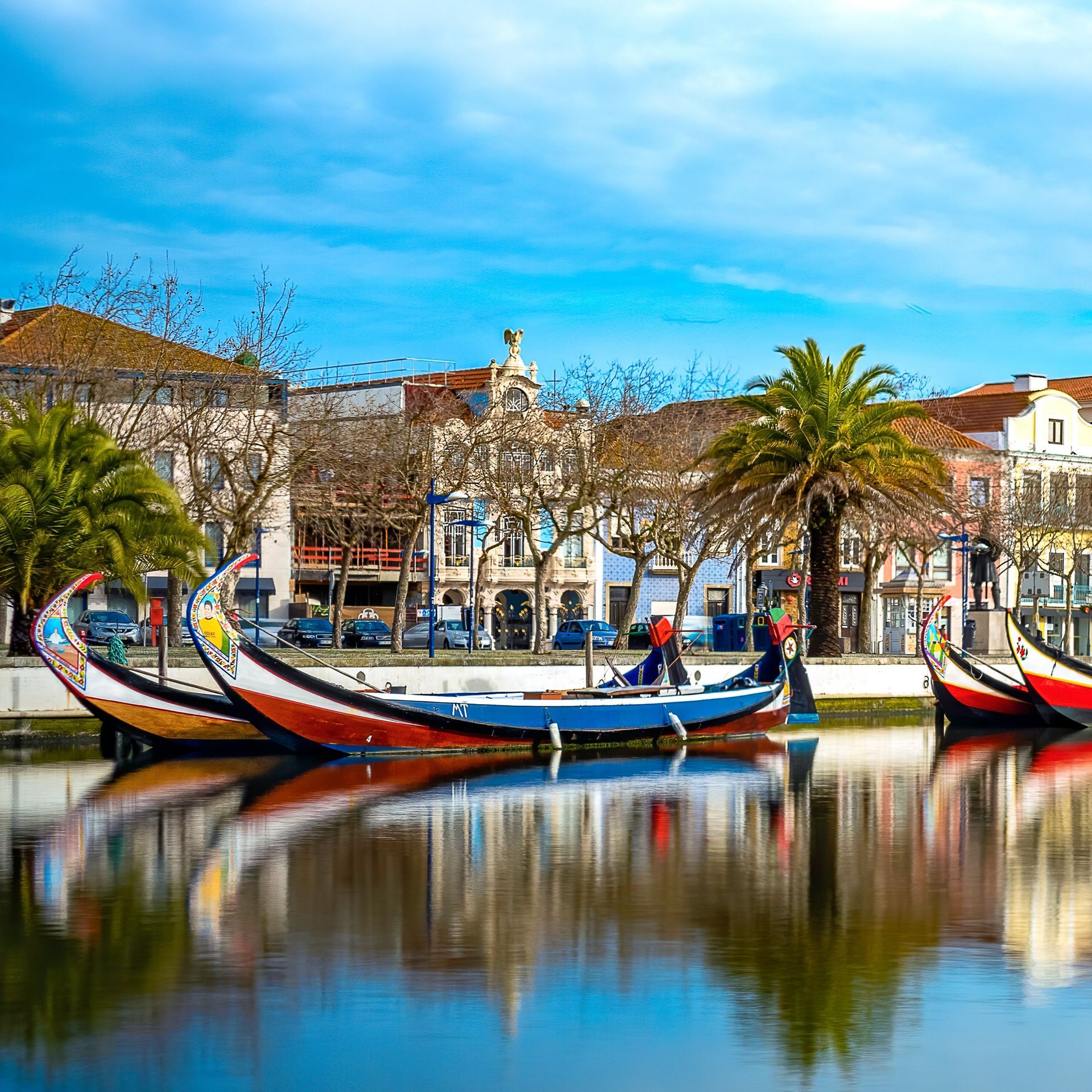 City of Aveiro known for its Art Nouveau architecture, canals and colorful boats