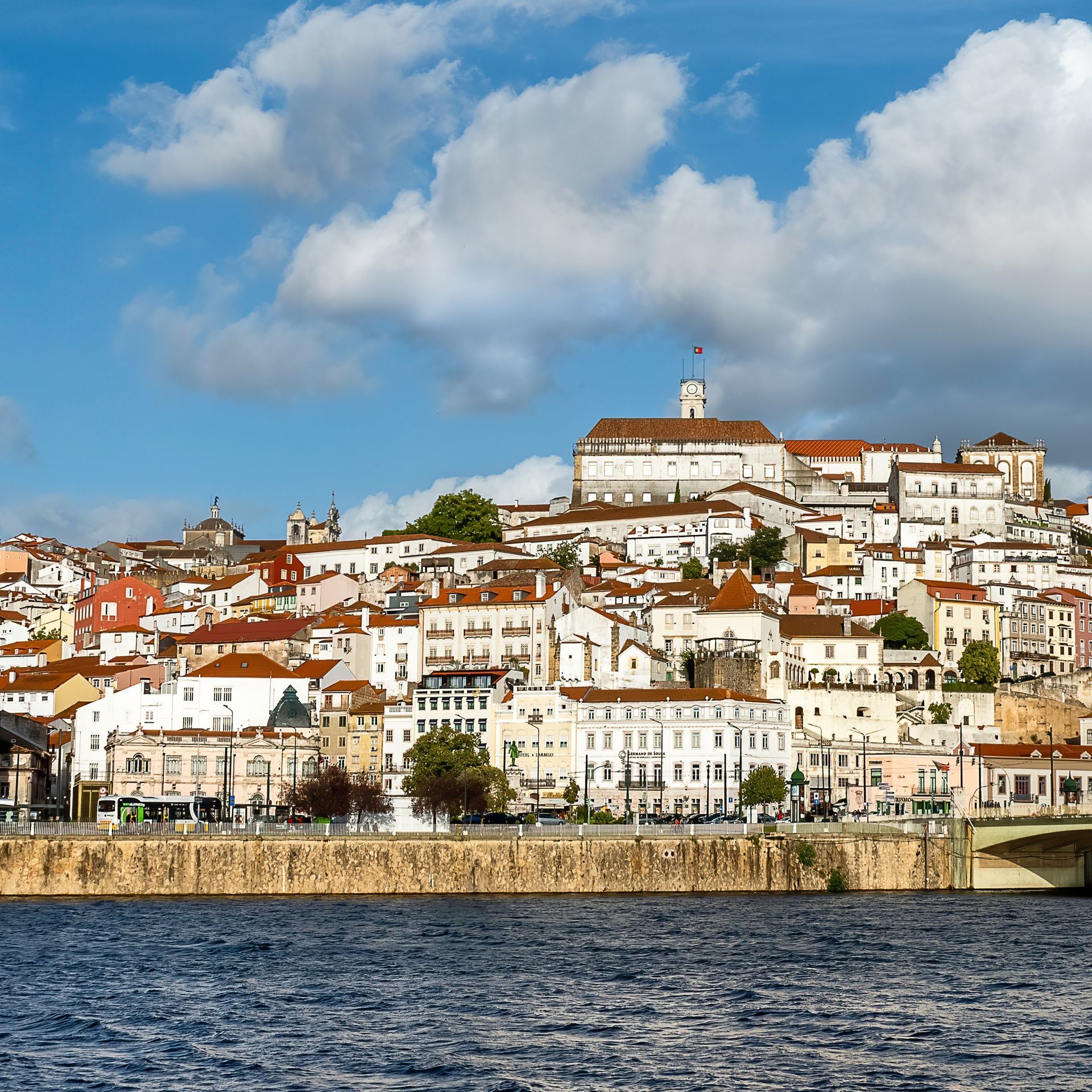 City of Coimbra in Portugal, with the University of Coimbra on the hilltop