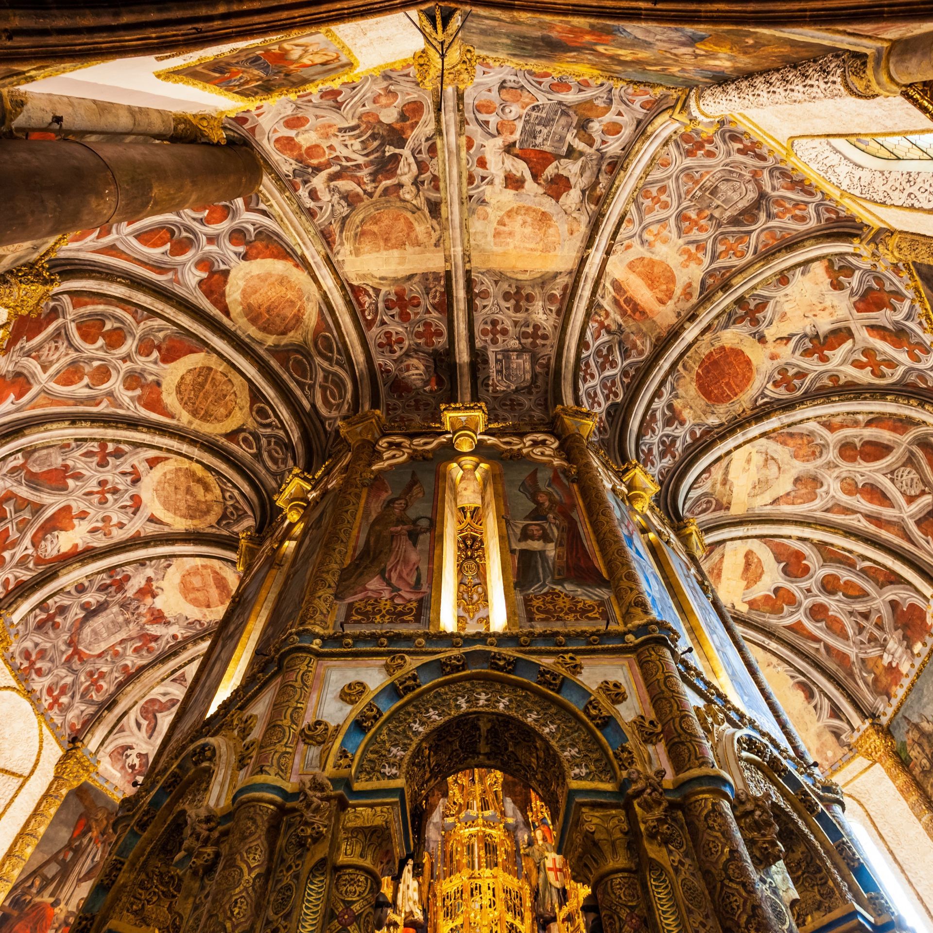 Charola, or Templar Rotunda, inside the Convent of Christ in Tomar, Portugal