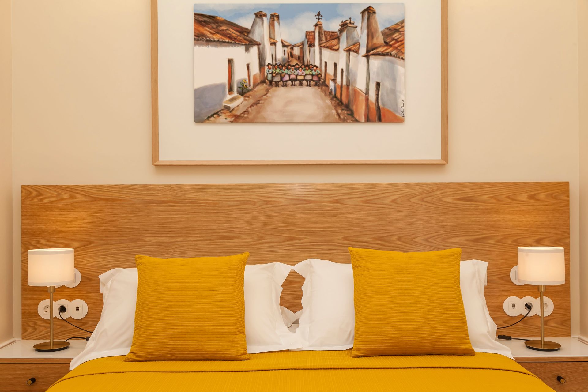 Superior Room Evora at Casa Kala with Queen Size Bed, Designer Custom Built Furniture.