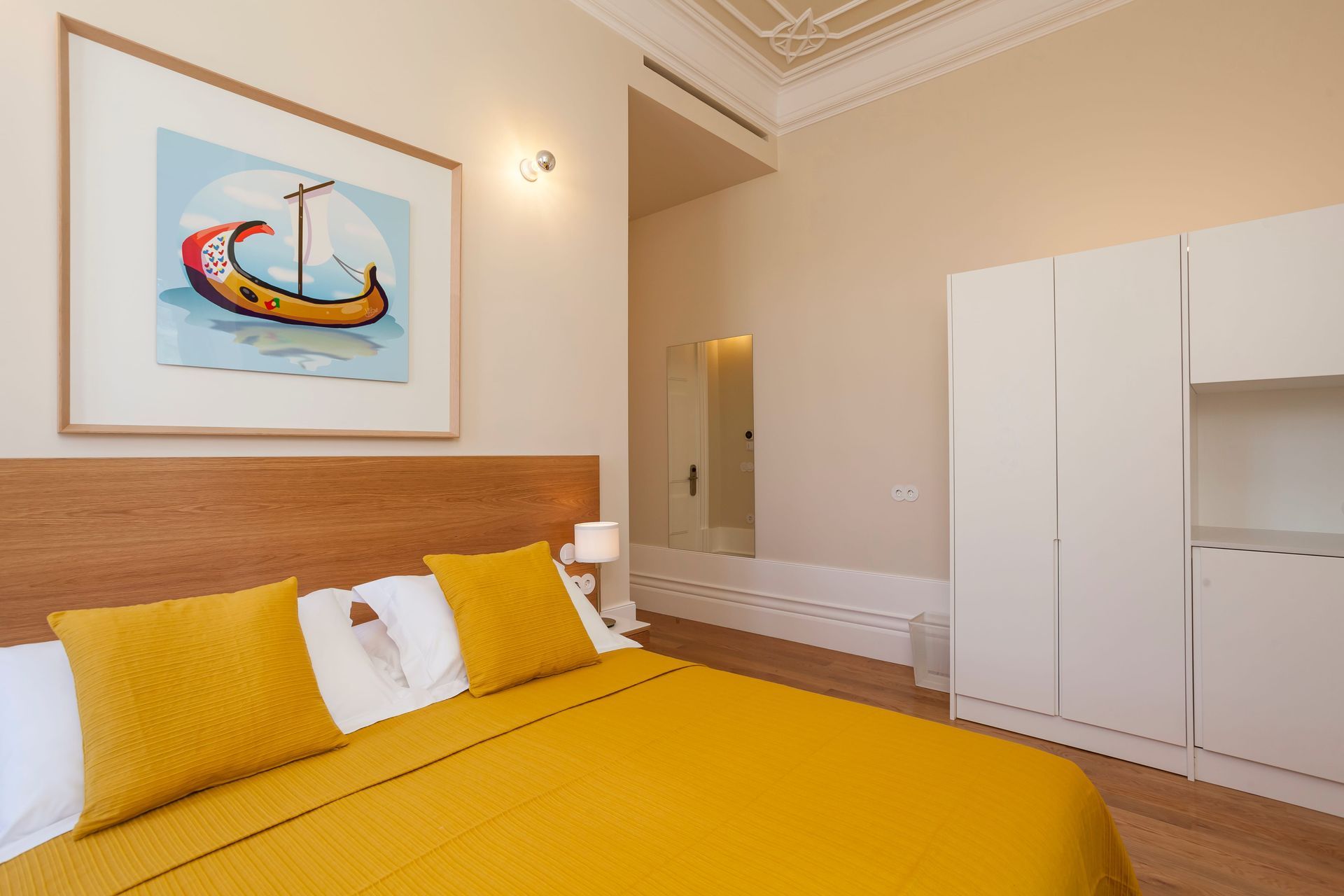 Designer, custom built furniture, Queen size bed, Casa Kala, Porto, Portugal