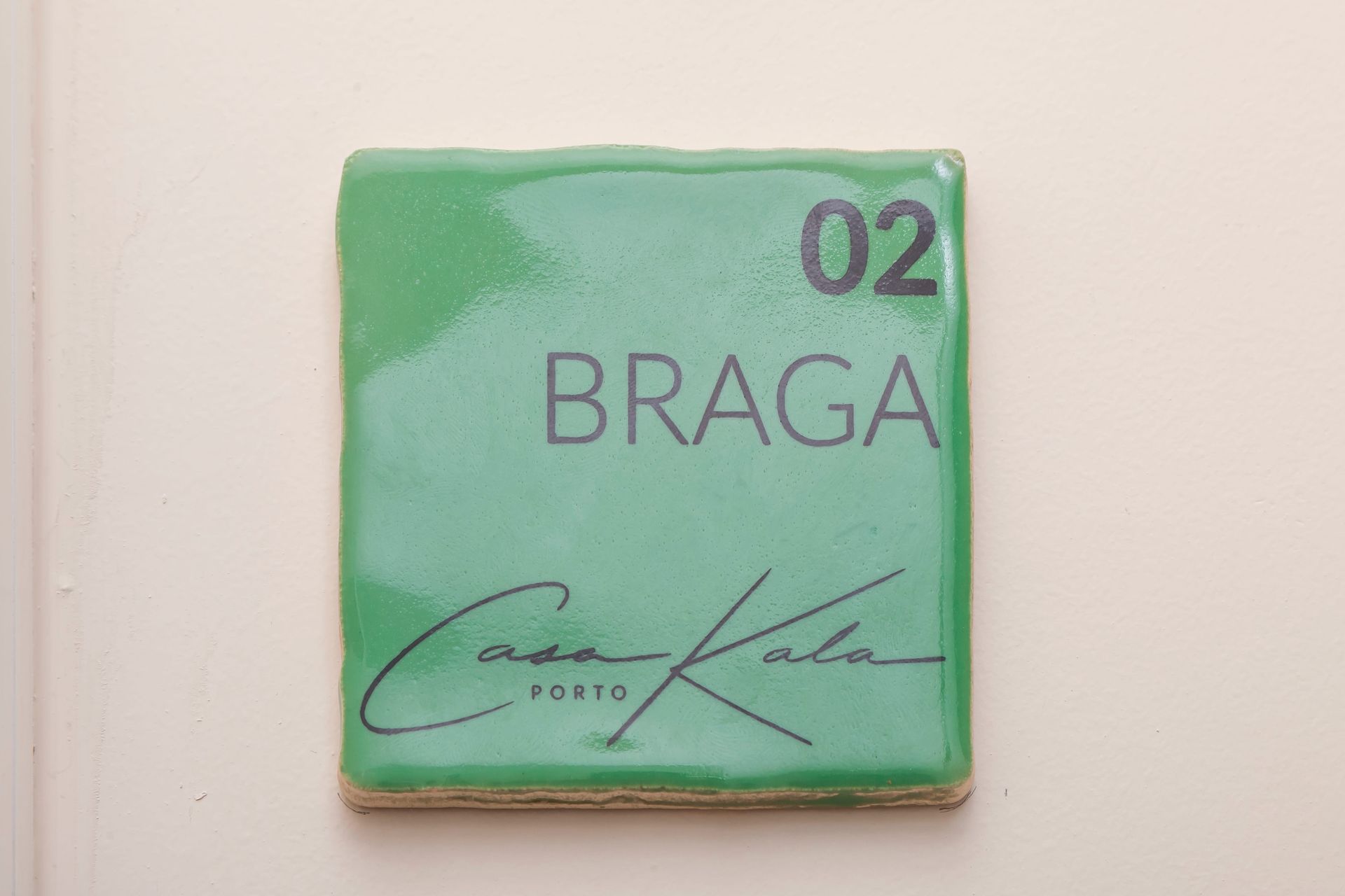 Green tile sign for