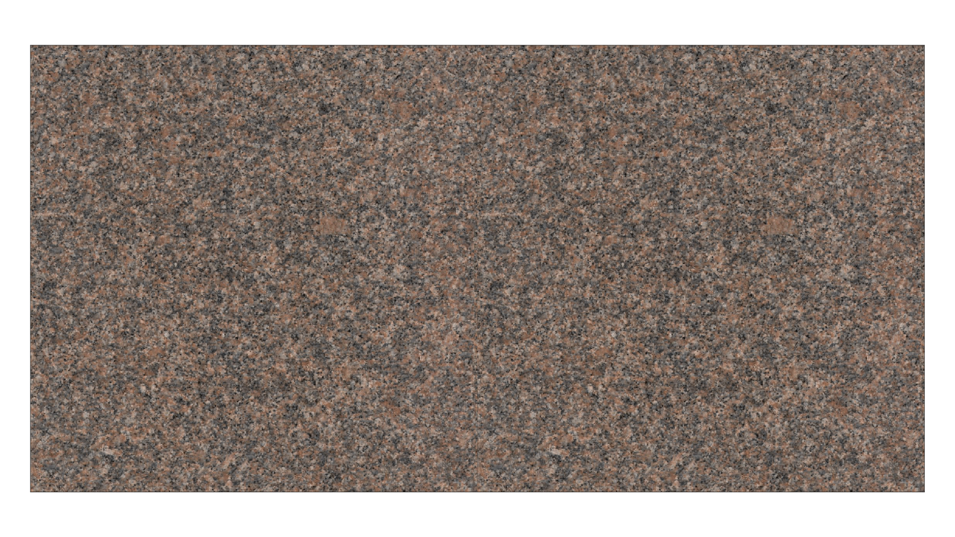 A close-up of a granite slab featuring a textured, speckled pattern in shades of brown, tan, and dark gray.