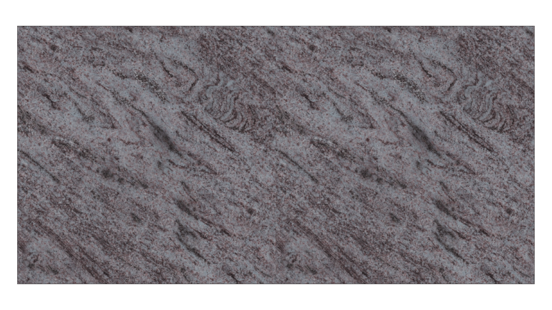 A seamless, high-resolution texture of gray granite with subtle purple undertones and darker, diagonal swirling veins.