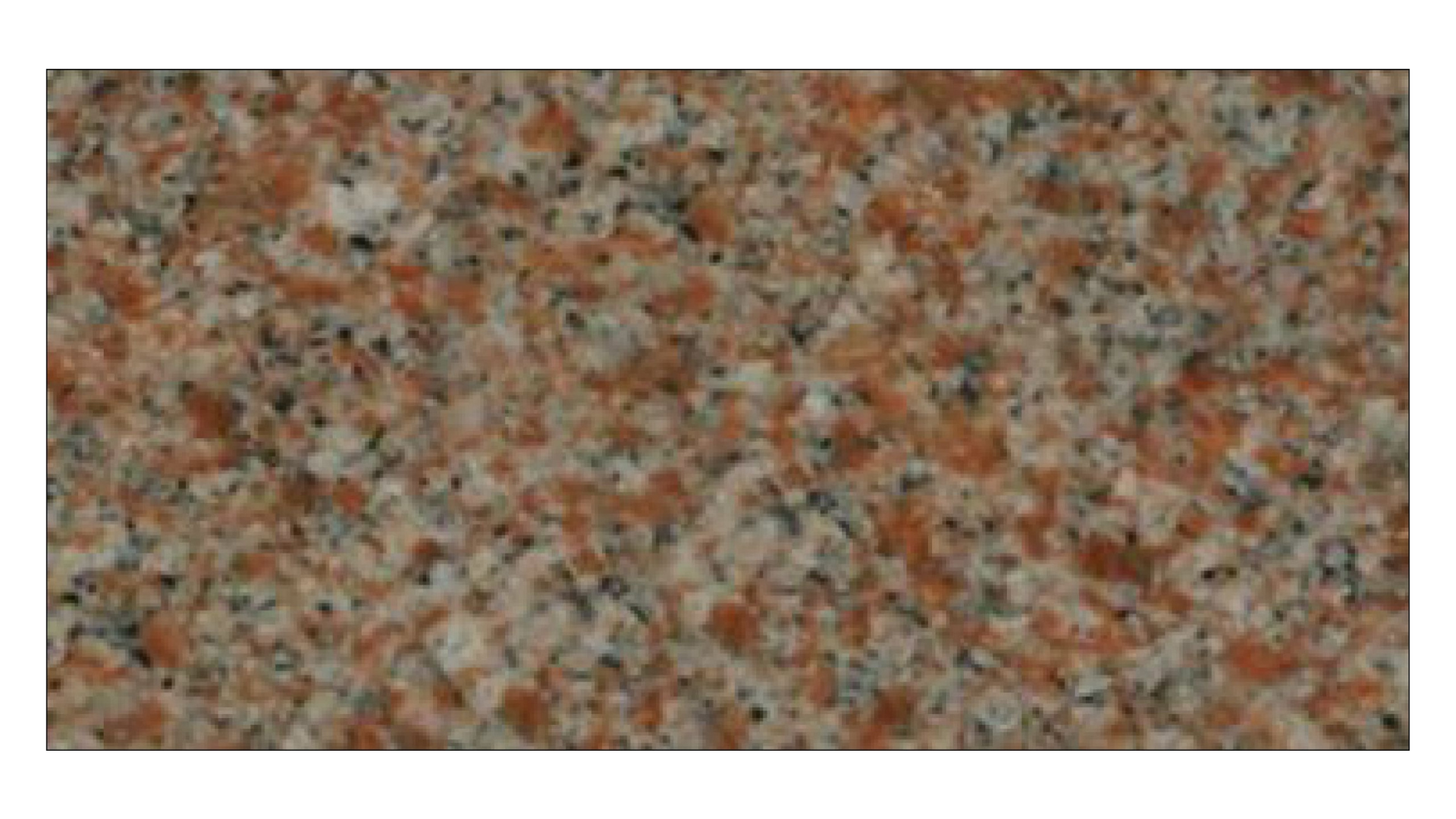 A close-up texture of granite stone featuring speckled patterns in shades of rust-orange, grey, white, and black.