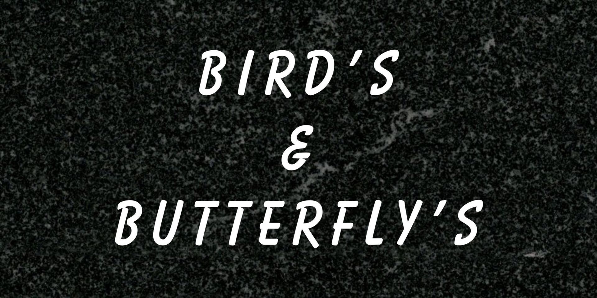 Text on a black, textured background reads 