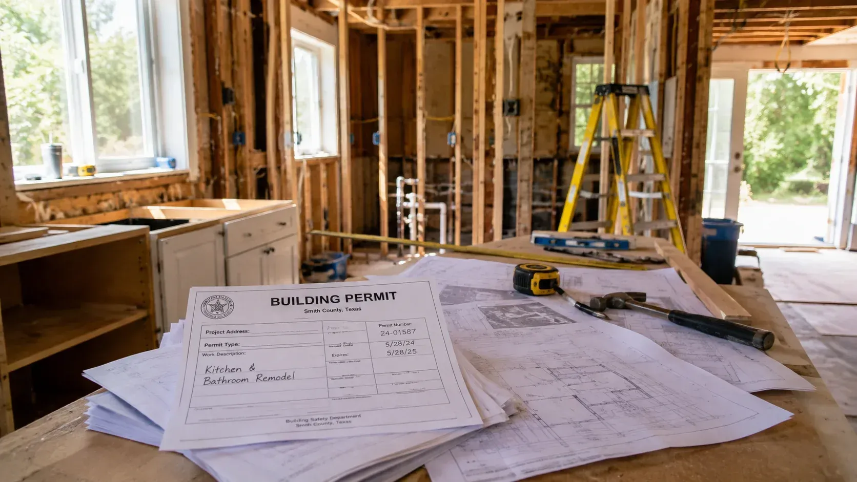 Work site details: what permits are required for a kitchen or bathroom remodel in Smith Co?