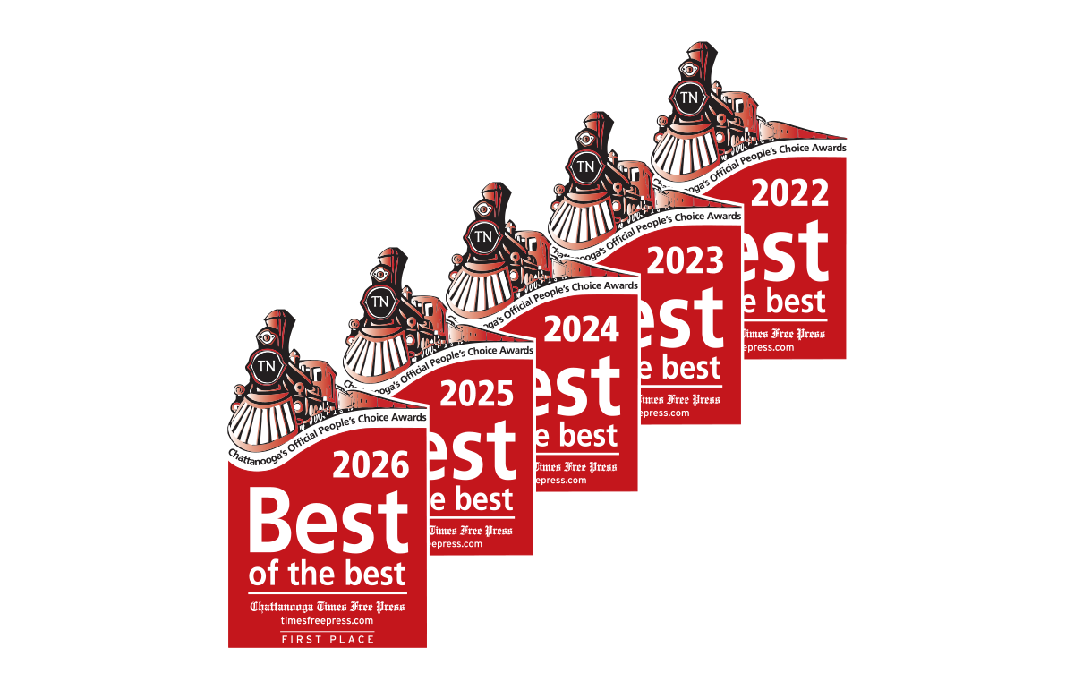 Three red “Best of the Best” award badges from 2022 to 2026, arranged diagonally.