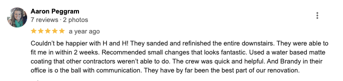 A blurred image of a person 's review on a google review page.