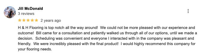 A blurred image of a person 's review on a google review page.