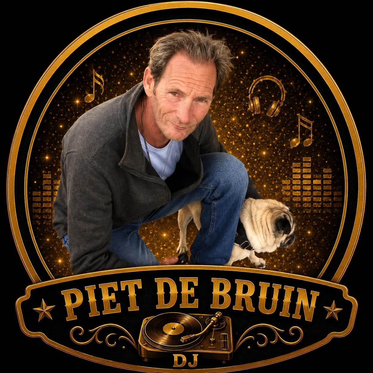 Paarse neon DJ-poster met de tekst 