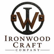 Ironwood Craft logo: stylized W inside a black ring with brown accents