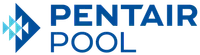 Pentair Pool logo with blue geometric icon and blue text on white background