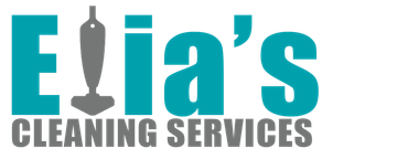 Elia’s Cleaning service The logo for elia 's cleaning services has a vacuum cleaner on it.