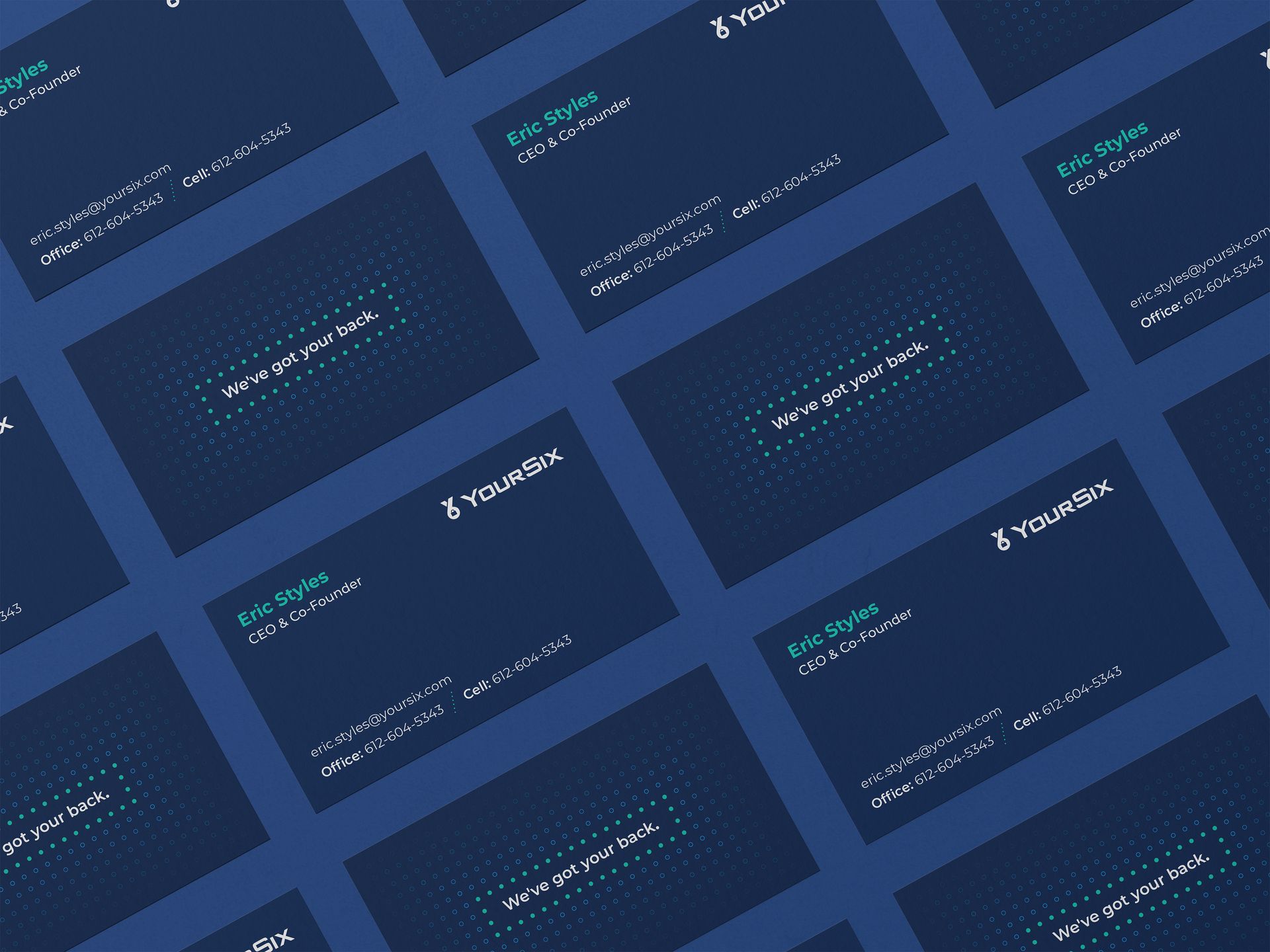 YourSix branded business cards and print collateral design