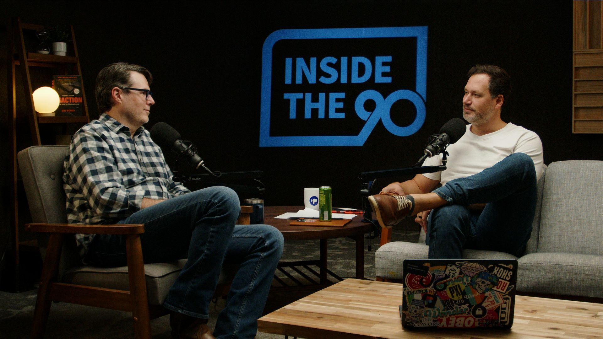 Inside the 90 podcast episode still showing hosts discussing EOS Visionary and Integrator relationship