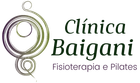 Logo da Clínica Baigani com símbolo circular verde e texto “Fisioterapia e Pilates”.