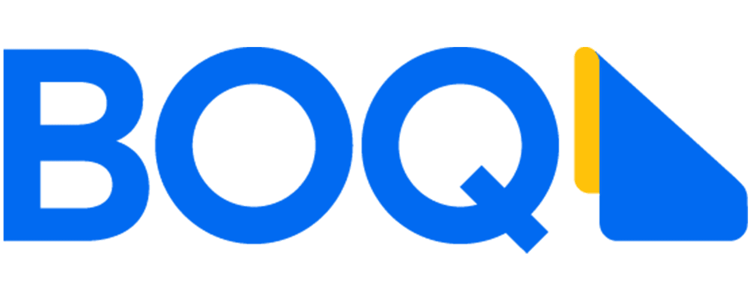 BOQ logo in blue text with a yellow-and-blue geometric icon