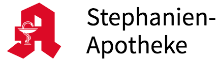 Ein rot-weißes Logo für die Stephanien-Apotheke