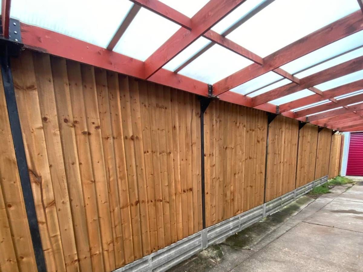 new fence in Gamston along side a car port
