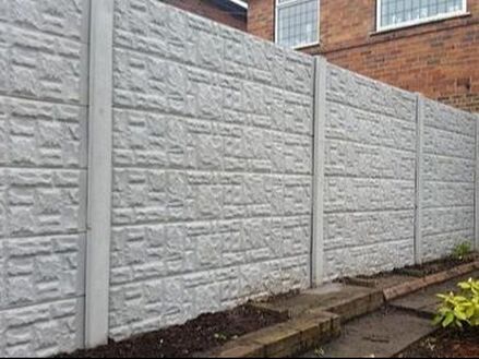 Nottingham Fencing Full Rock Face Gravel Board Fence