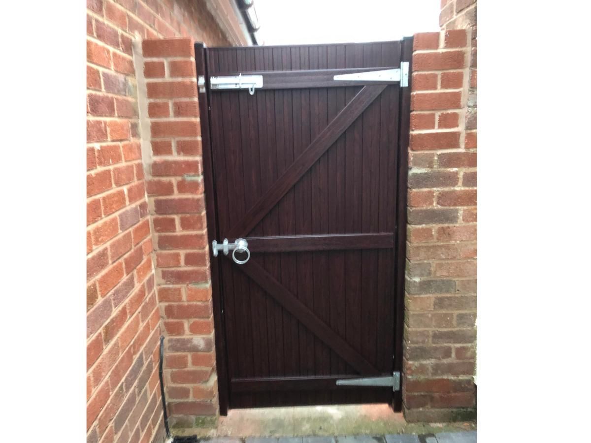 single brown UPVC side gate in Nottingham
