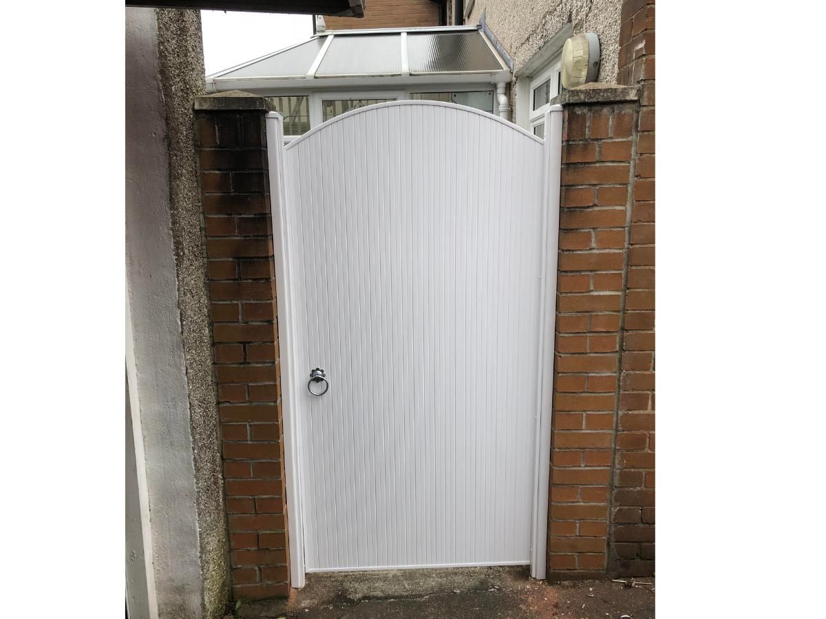 single white UPVC garden gate in Nottingham