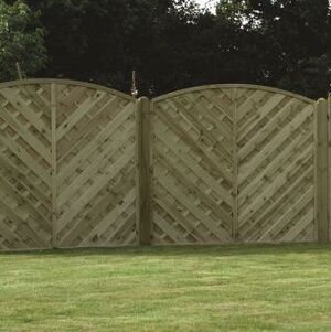 V Arch wooden fence panel